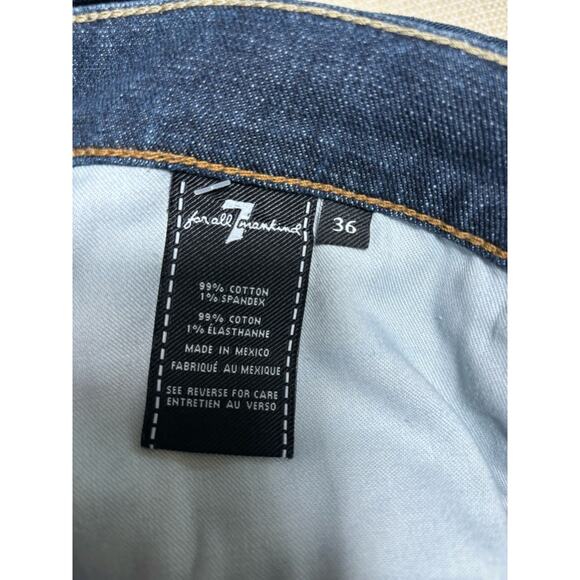 7 For All Mankind Rhigby Jeans Mens 36 Blue Straight Stretch Button Fly Mid Rise - Picture 4 of 11